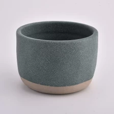 China ceramic candle vessels with rough stone finish manufacturer