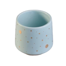 China Suppliers China large blue ceramic candle jars with wood lids manufacturer