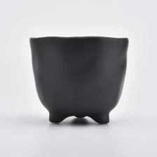 China Matte black ceramic jar, ceramic candle vessels 8 oz manufacturer