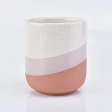 China white and red color glazed ceramic candle vessel, ceramic candle jar for  home decor manufacturer