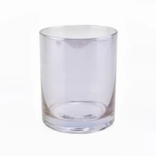 China ion plating glass vessel for candle making, shiny colored glass candle container manufacturer