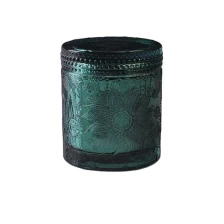 China 10 oz 8 oz Supplier patent design electroplated glass candle holder with lid manufacturer
