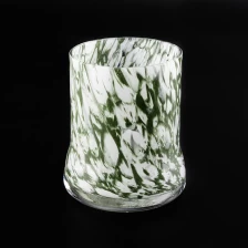 China green glossy glass vessel glass candle jar hand made glass jar candle home decoration manufacturer