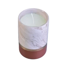 China 6oz 8oz Luxury painted custom amber ceramic candle holders wholesales manufacturer