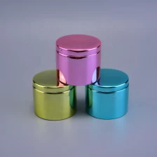 China Shining electroplating ceramic votive with lid for candle making manufacturer