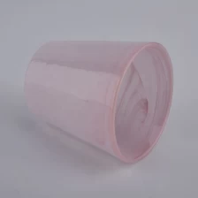 China pink hand made glass candle jars manufacturer