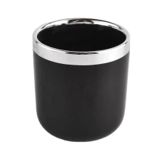 China glossy black luxury ceramic candle jars manufacturer