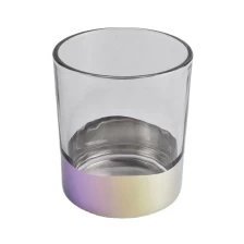 China clear glass candle jars with iridescent bottom manufacturer