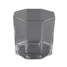 China hexagonal glass candle jars for 6oz of wax filling manufacturer