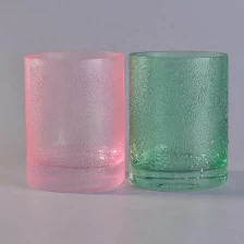 China Wholesales Pink Rain Drop empty custom Glass Candle Jars Home Decoration manufacturer