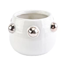 China 9oz iridescent white ceramic candle bowls manufacturer