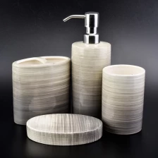 China 4pcs OEM Customized ceramic porcelain amenity bathroom shower accessories wholesales manufacturer