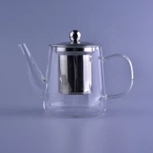 China Heat resistant glass borosilicate teapot with Stainless Steel Infuser kettle manufacturer