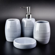 China 4pcs bathroom accessory sets ceramic container for bathroom stoneware manufacturer