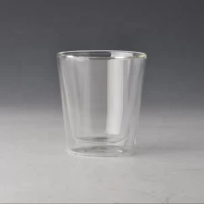 China 210ml V Shape Borosilicate Glass Double Wall Tea Cup Wholesales manufacturer
