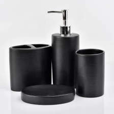 China 4pcs Custom ceramic porcelain amenity bathroom shower accessories sets toilet decoration factory manufacturer