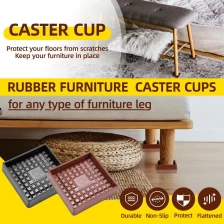 China Square Anti-Sliding Rubber Furniture Caster Cups manufacturer