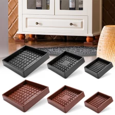 China Square-Shaped Rubber Caster Cup Furniture Protectors - Non-Slip Pads for Chair manufacturer