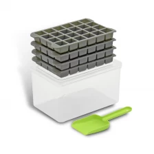 China Benhaida Manufactuer Mini Ice Cube Maker Easy to Release 96 Cavity Plastic Ice Cube Mold with Ice Container manufacturer