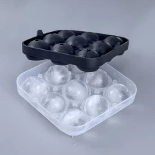 porcelana Benhaida Molde para hacer bolas de hielo de 2 pulgadas, a prueba de fugas, de primera calidad, para whisky, sin BPA, fácil de liberar, molde para bolas de hielo de silicona de 9 cavidades fabricante