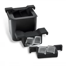 중국 BHD 위스키 대형 크리스탈 아이스 큐브 제조기 BPA 무료 실리콘 느린 녹는 4 캐비티 클리어 프리즘 큐브 아이스 몰드 제조업체