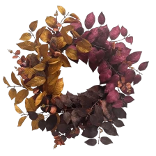 porcelana Corona de otoño de Banyan artificial Senmasine de 24 pulgadas para decoración colgante de puerta delantera de pared fabricante