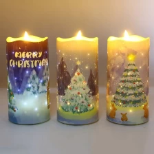 中国 Senmasine フレームレス LED キャンドル プリント クリスマス ツリーの星の花のパターン メーカー