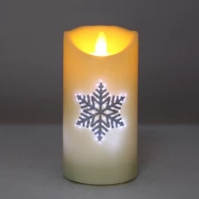 Chiny Senmasine 7.5*15cm TPR miękka gumowa głowica lampy świece drukuj wzór płatków śniegu plastikowy włókno światłowodowe Led bezpłomieniowa świeca producent