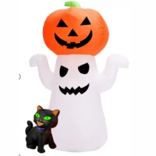 中国 Senmasine ハロウィンインフレータブルゴーストカボチャ家庭用爆破庭屋内屋外装飾ビルドイン Led メーカー