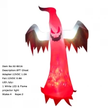 中国 Senmasine 爆破ハロウィンインフレータブルゴースト内蔵 LED 炎プロジェクターライト屋外パーティー不気味な装飾 メーカー