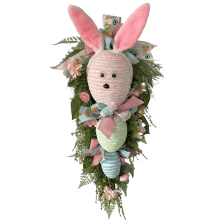 China Senmasine easter swag for front door hanging decoration mixed colorful plastic eggs artificial leaves manufacturer