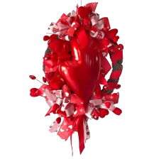 China Senmasine Valentine's Day wreath Heart Shaped Wreaths mixed sugar candy ribbon bows 20inch 22inch 24inch 32inch manufacturer