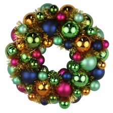 China Senmasine 33cm guirlanda de natal para porta da frente festival de natal decoração suspensa bolas coloridas misturadas fabricante