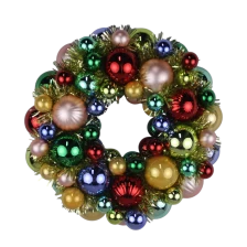 China Senmasine guirlanda de bugiganga de 33 cm com bola colorida brilhante e enfeites mistos para porta da frente pendurada decoração de natal fabricante