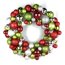 China Senmasine 40cm Christmas baubles wreath with classic color ball holiday festival  xmas hanging decoration manufacturer