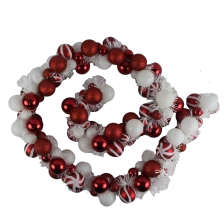 China Senmasine 5ft decorative ball garland with red white candy baubles ornaments Holiday Party decoration manufacturer