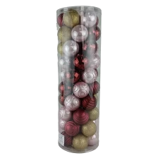 China Senmasine 50pcs christmas ball set for xmas tree hanging decoration shatterproof gold red pink ornaments 60mm manufacturer