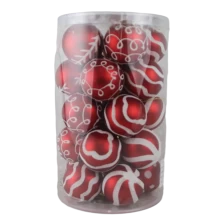 China Senmasine 25pcs red christmas ball sets 60mm xmas Paintings ornaments party holiday hanging decoration gifts manufacturer
