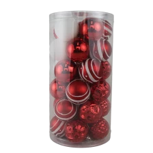 China Senmasine 30pcs christmas bauble ball sets 60mm red white plastic ornaments holiday xmas hanging decor manufacturer
