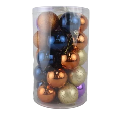 China Senmasine 25pcs christmas balls plastic hanging ornaments 60mm blue champagne gold xmas decoration gifts manufacturer