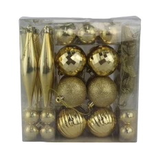 China Senmasine 50pcs christmas ball ornaments for tree hanging gold plastic shatterproof ornaments xmas decor manufacturer