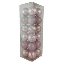 China Senmasine 24pcs christmas hanging ornament ball pink 60mm baubles sets holiday festival xmas decoration gifts manufacturer