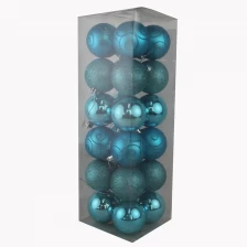 China Senmasine 24pcs blue christmas balls sets for tree hanging ornaments 60mm baubles sets gifts decoration manufacturer
