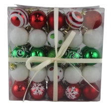 China Senmasine 50pcs mini christmas ball sets colorful baubles hanging ornaments xmas holiday decoration gifts manufacturer