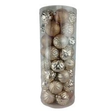 China Senmasine 40pcs christmas ornament balls 8cm champagne baubles sets holiday xmas party hanging decoration manufacturer