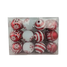 China Senmasine 24pcs balls christmas shatterproof red white baubles sets holiday party home hanging decor ornaments manufacturer