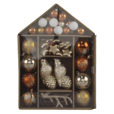 China Senmasine christmas hanging ornament sets glitter antler eagle baubles ball star xmas DIY decoration manufacturer