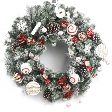 中国 Senmasine クリスマス リース クリスマス パーティーの吊り下げ装飾ミックス キャンディ ボール松ぼっくりベリー ポインセチア メーカー