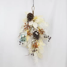 China Senmasine 24 inch harvest swag with pinecones red white orange berries fall autumn hanging decorative manufacturer