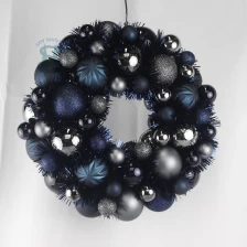 中国 Senmasine 33 センチメートルボールリース見掛け倒しグリッターグレーブループラスチックぶら下げつまらないクリスマスフェスティバル装飾 メーカー